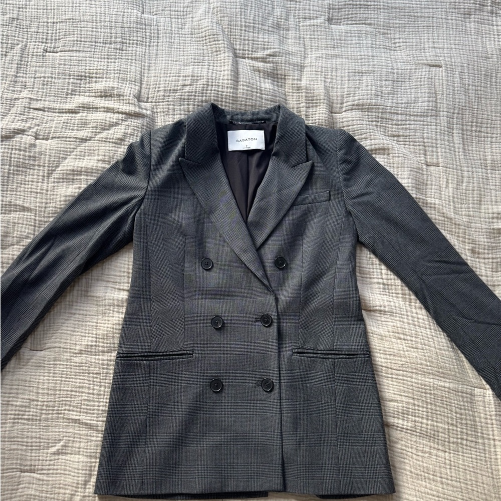 Babaton Charcoal Double-Breasted Blazer
